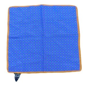 Vintage Ike Behar Orange and Purple Pocket Square Silk Blend Made in Italy